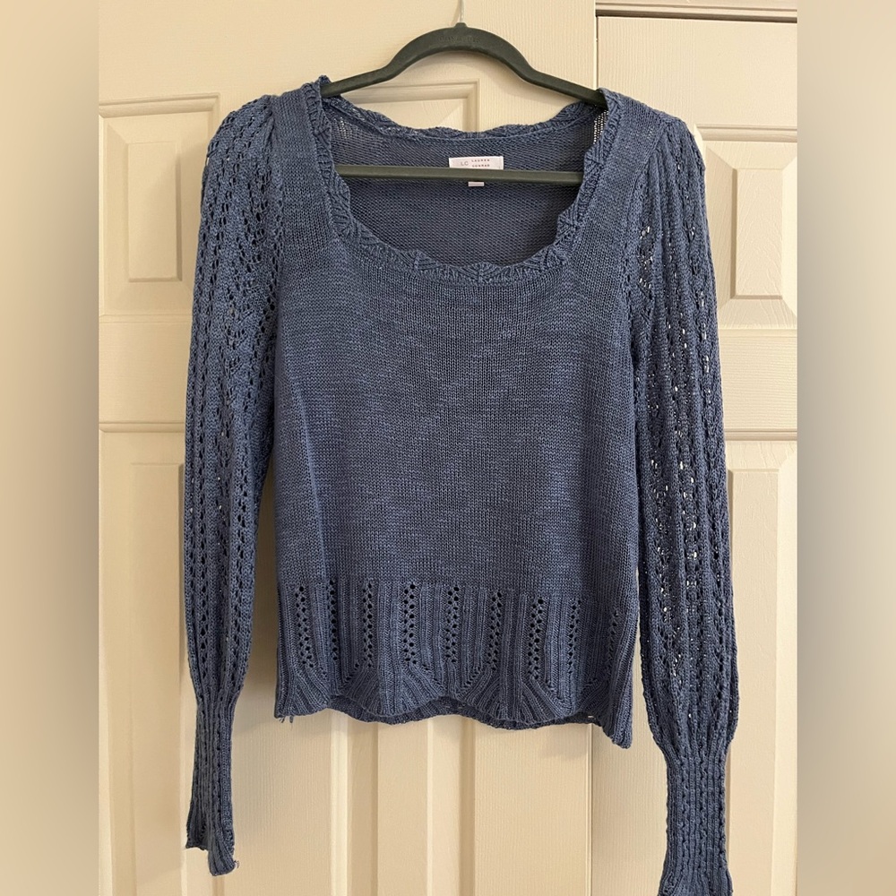 LC Lauren Conrad Blue Knit Sweater